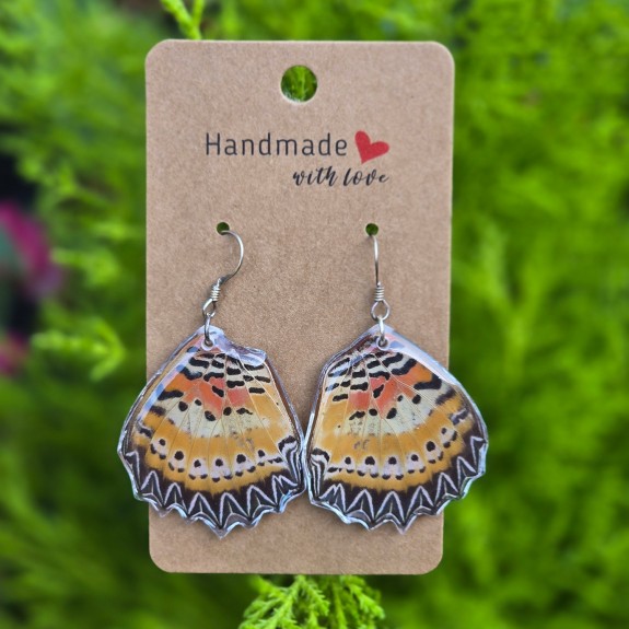 Red Lacewing Underwing Earrings